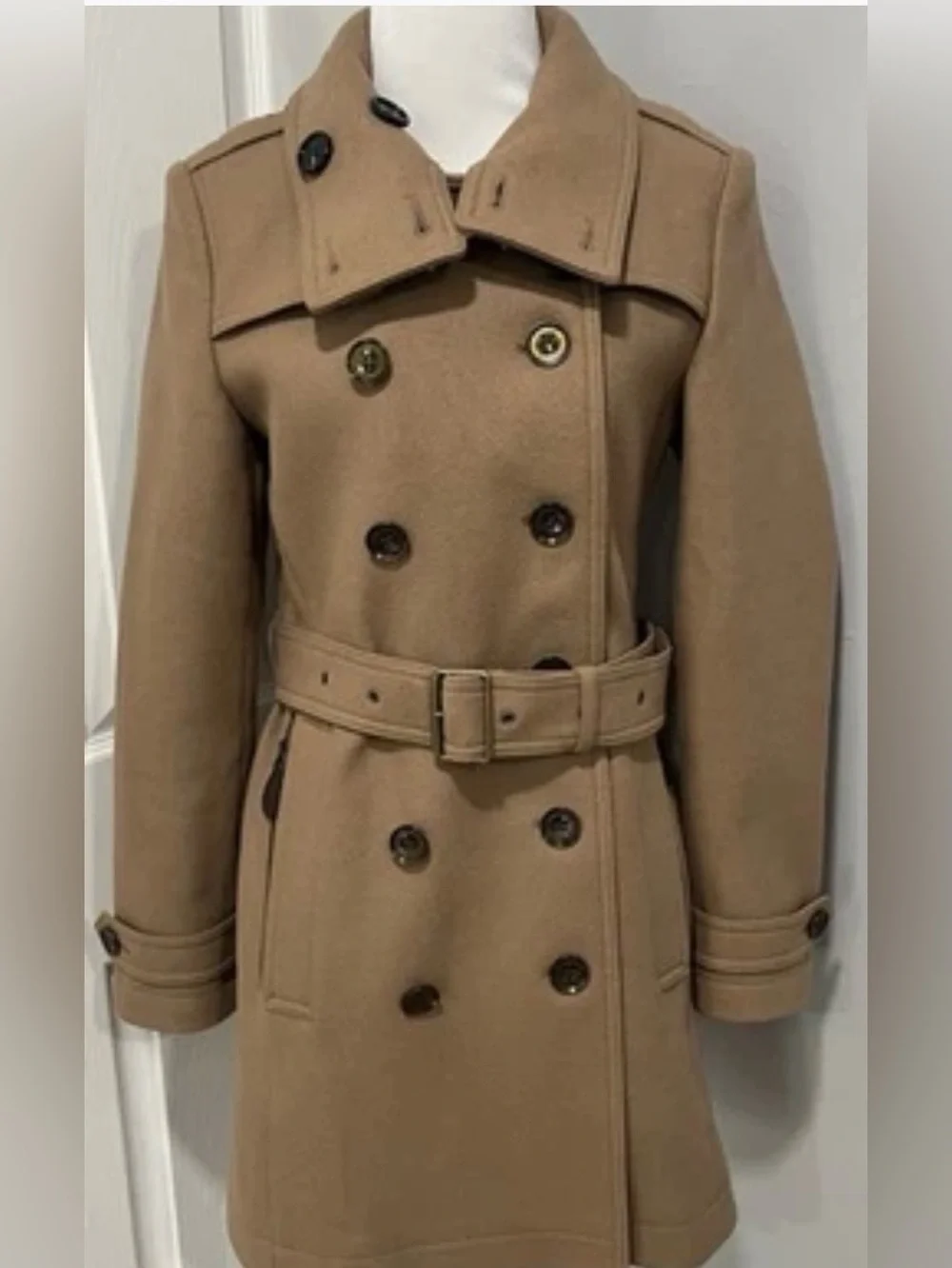 BURBERRY DAYLESMOORE VIRGIN WOOL CASHMERE TRENCH COAT SIZE 6 - Picture 5 of 15